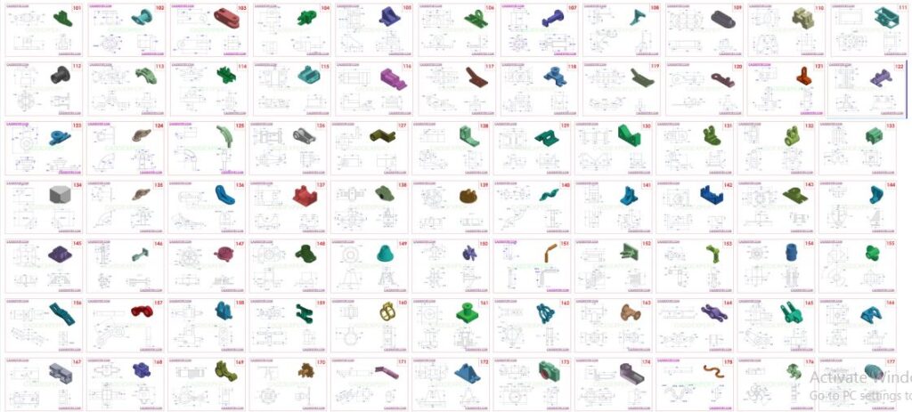 SOLIDWORKS CATIA NX AUTOCAD 3D DRAWINGS PRACTICE BOOKS 100 PDF