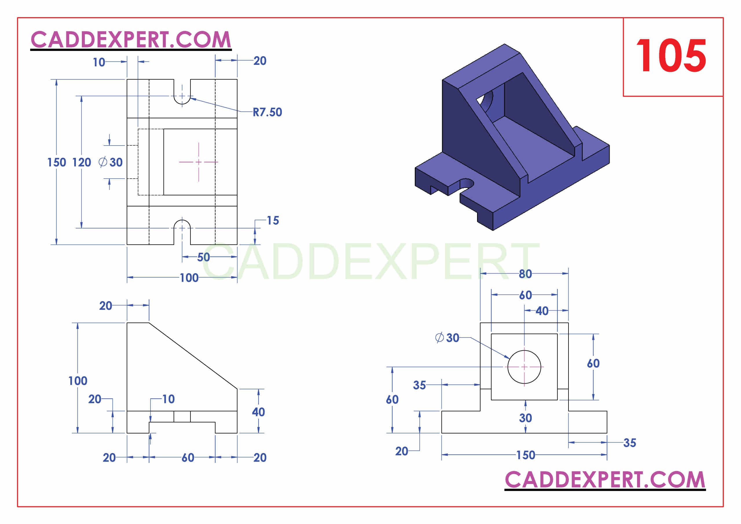 SOLIDWORKS CATIA NX AUTOCAD 3D DRAWINGS PRACTICE BOOKS 100 PDF -105