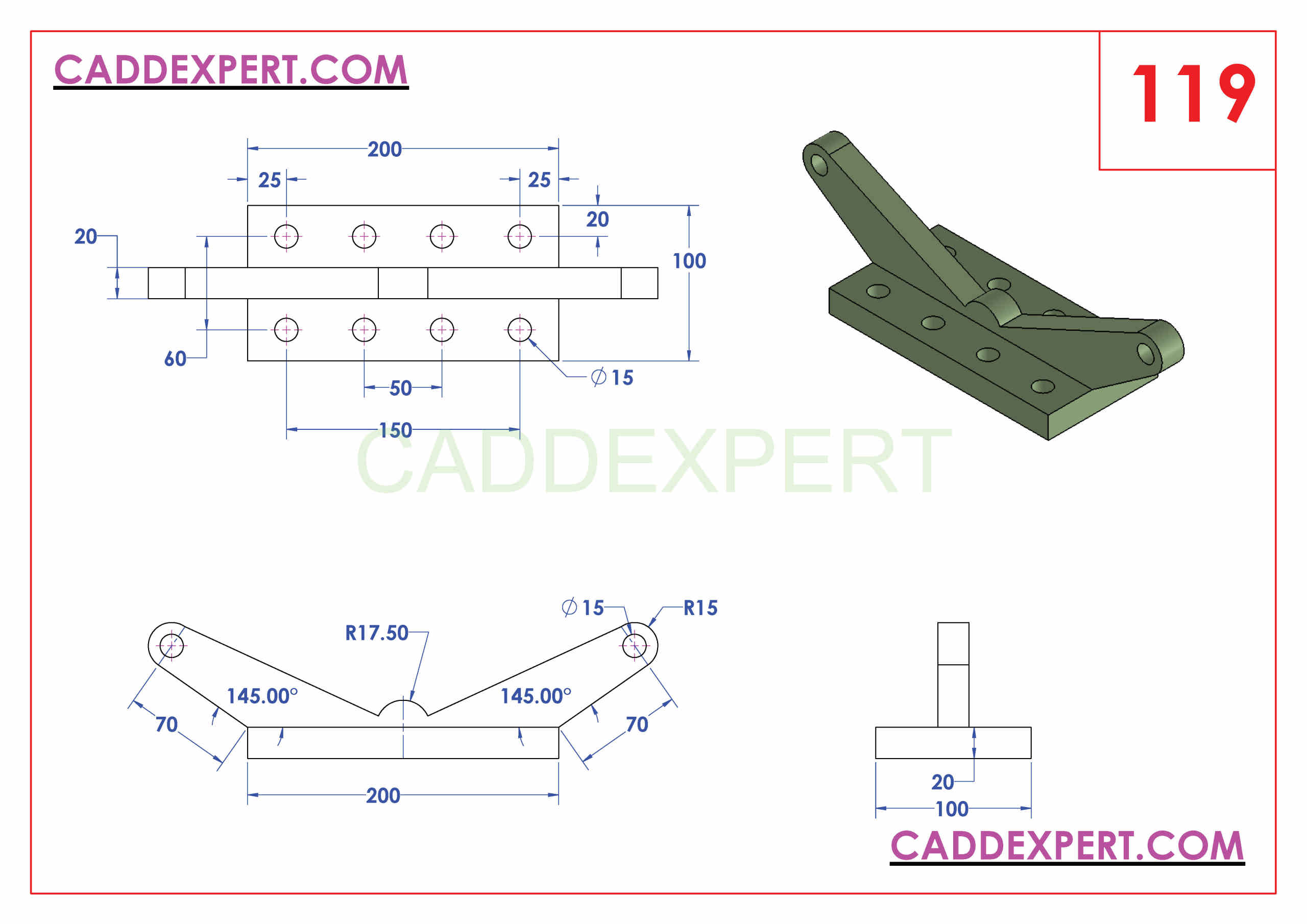 SOLIDWORKS CATIA NX AUTOCAD 3D DRAWINGS PRACTICE BOOKS 100 PDF -119