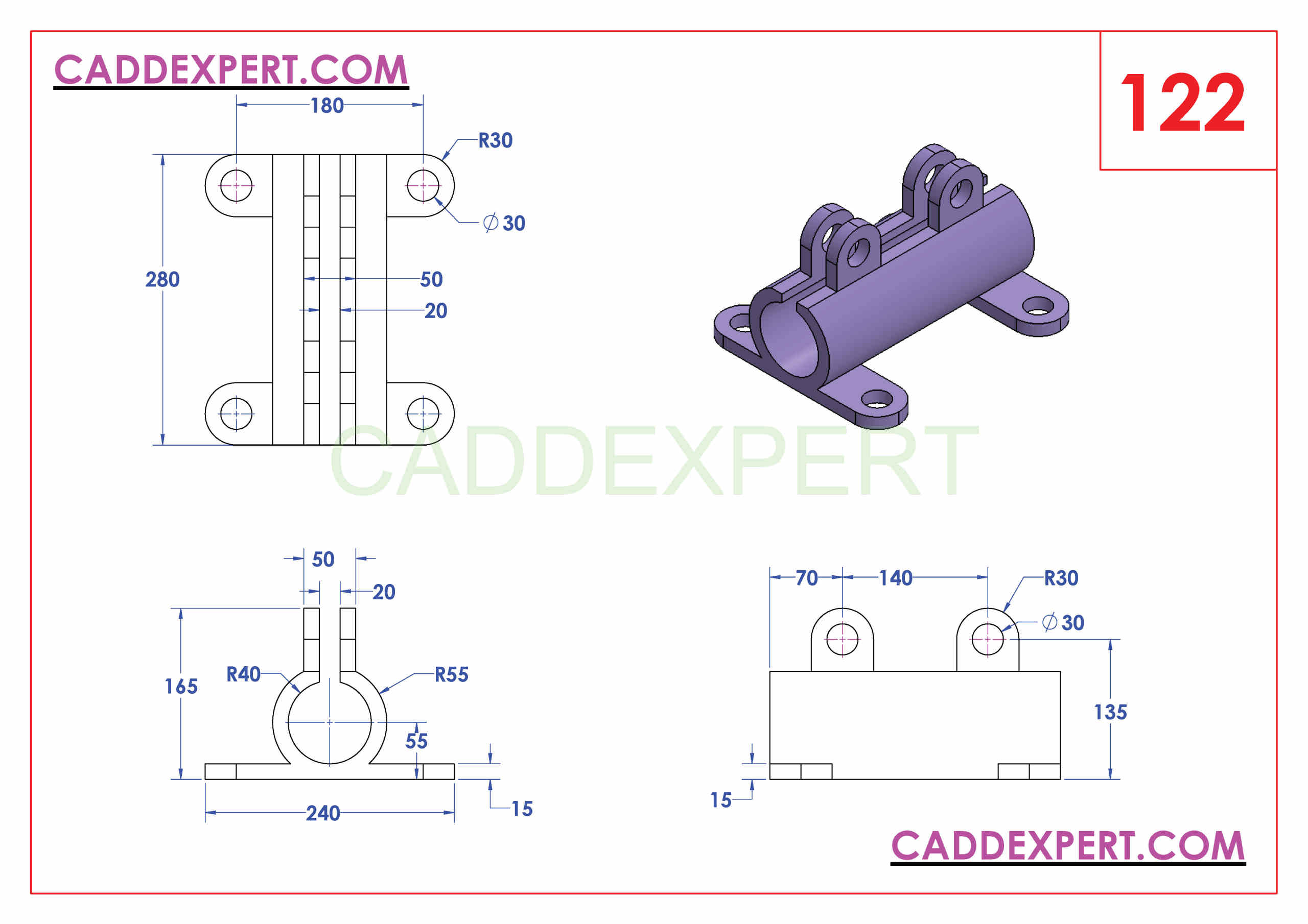 SOLIDWORKS CATIA NX AUTOCAD 3D DRAWINGS PRACTICE BOOKS 100 PDF -122