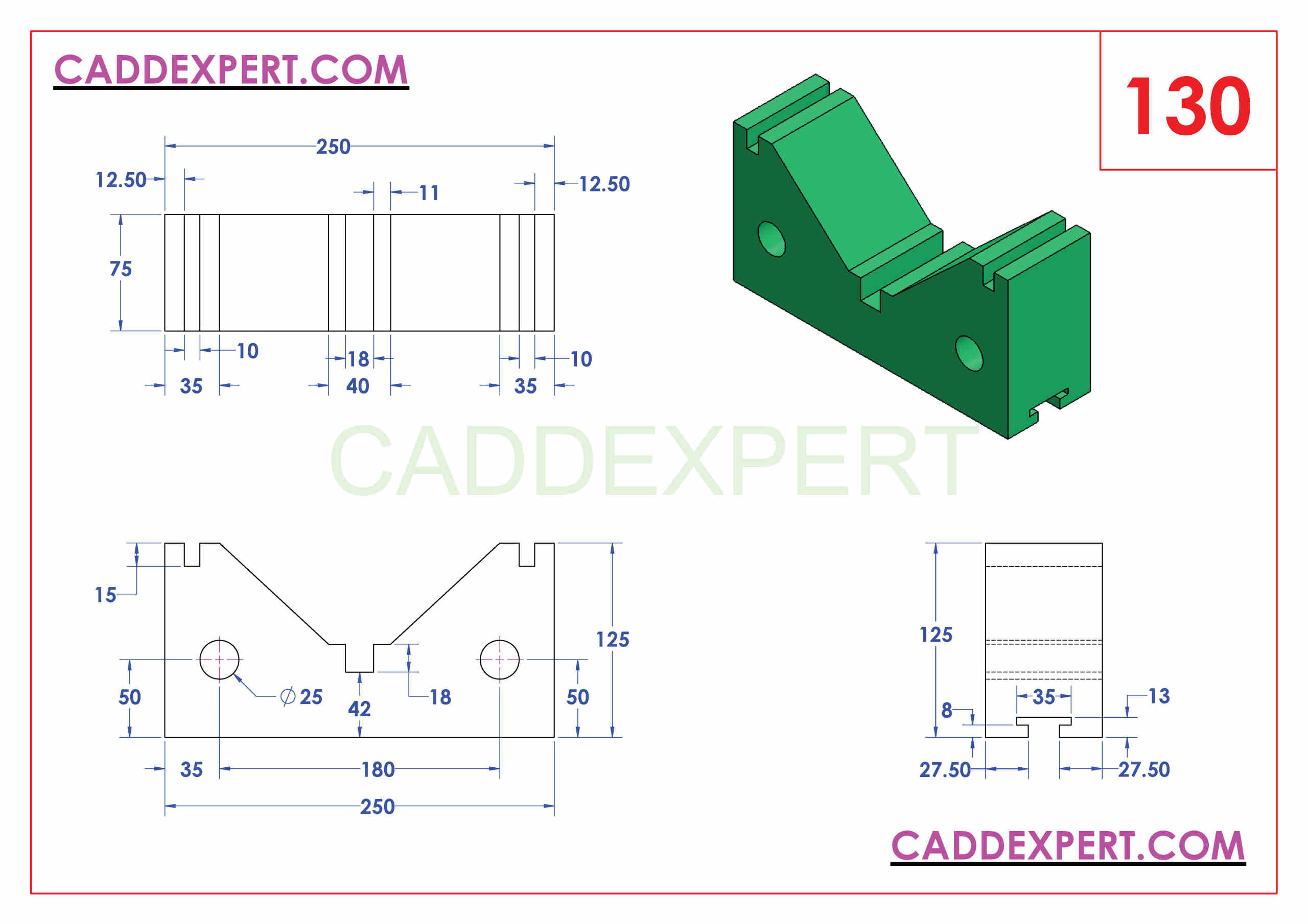 SOLIDWORKS CATIA NX AUTOCAD 3D DRAWINGS PRACTICE BOOKS 100 PDF -130