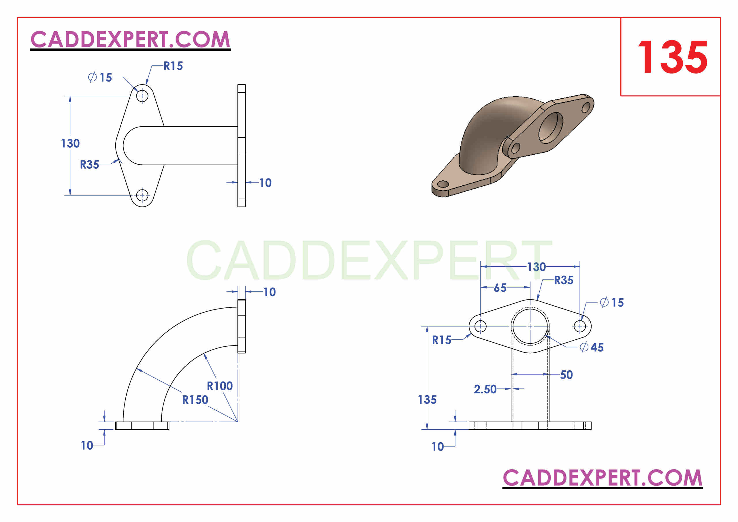 SOLIDWORKS CATIA NX AUTOCAD 3D DRAWINGS PRACTICE BOOKS 100 PDF -135
