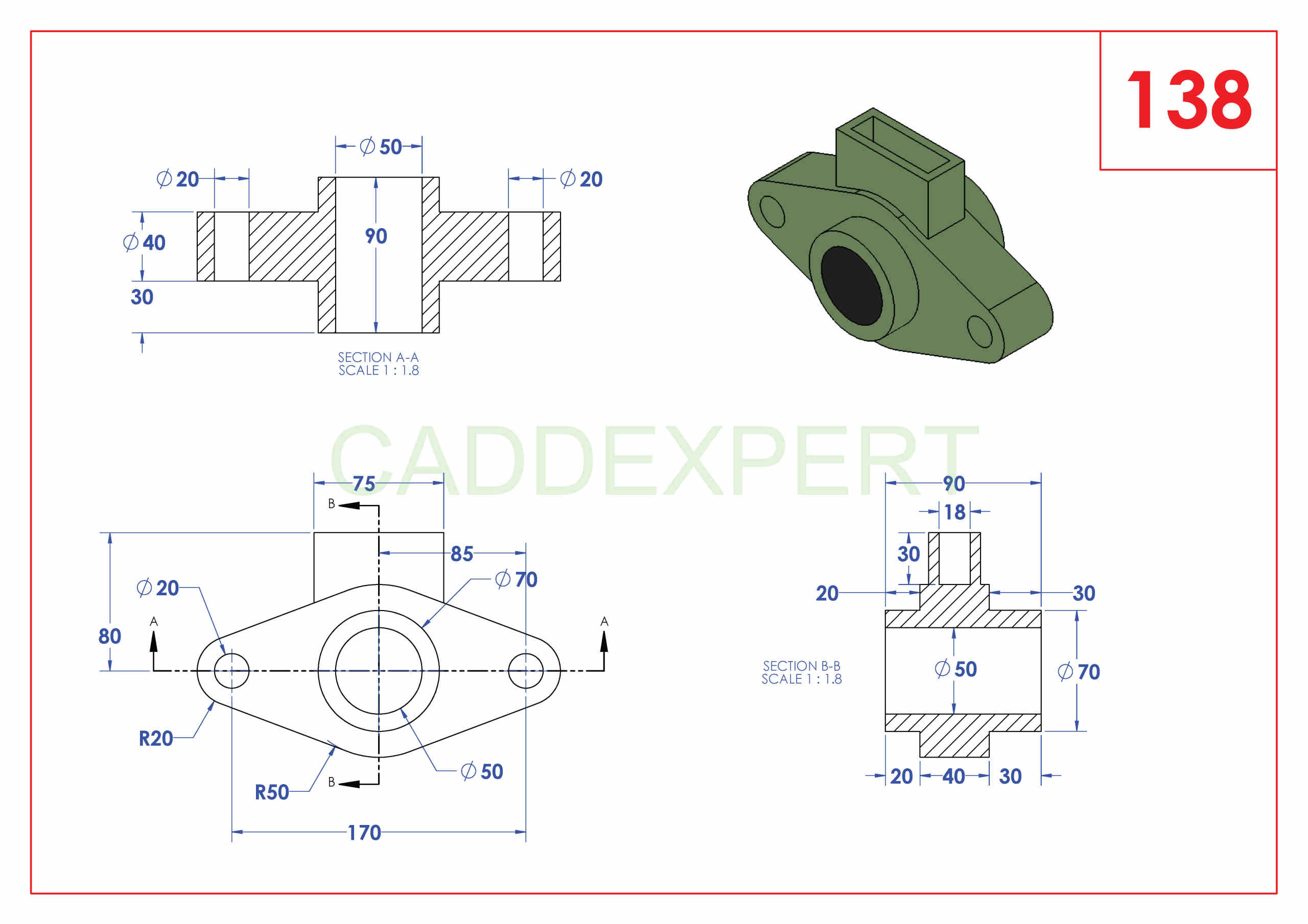 SOLIDWORKS CATIA NX AUTOCAD 3D DRAWINGS PRACTICE BOOKS 100 PDF -138