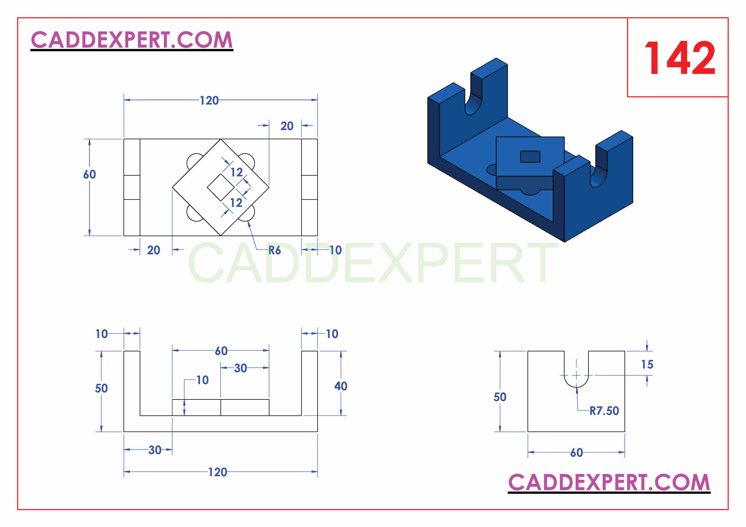 SOLIDWORKS CATIA NX AUTOCAD 3D DRAWINGS PRACTICE BOOKS 100 PDF -142