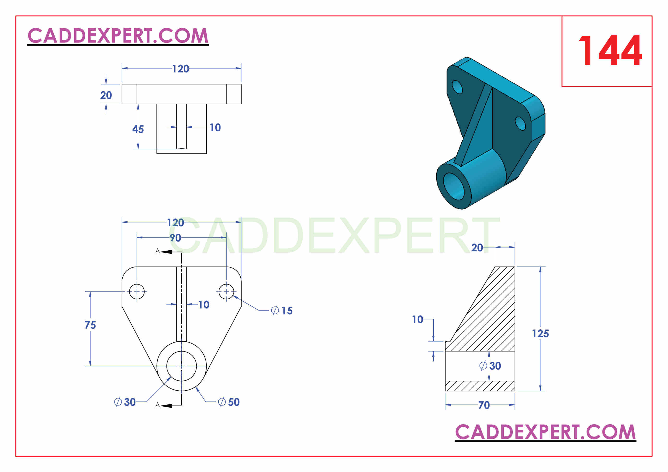 SOLIDWORKS CATIA NX AUTOCAD 3D DRAWINGS PRACTICE BOOKS 100 PDF -144