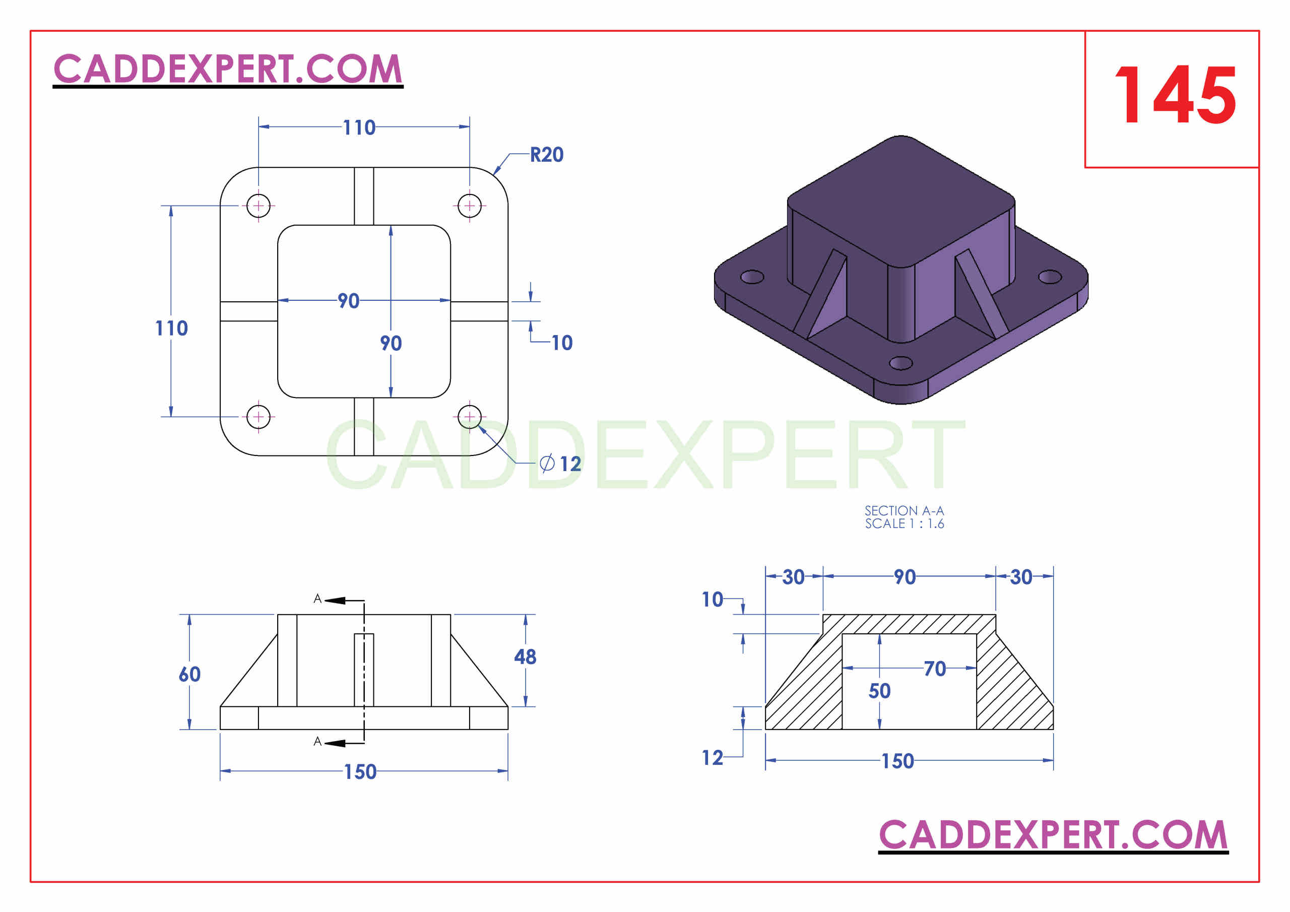 SOLIDWORKS CATIA NX AUTOCAD 3D DRAWINGS PRACTICE BOOKS 100 PDF -145