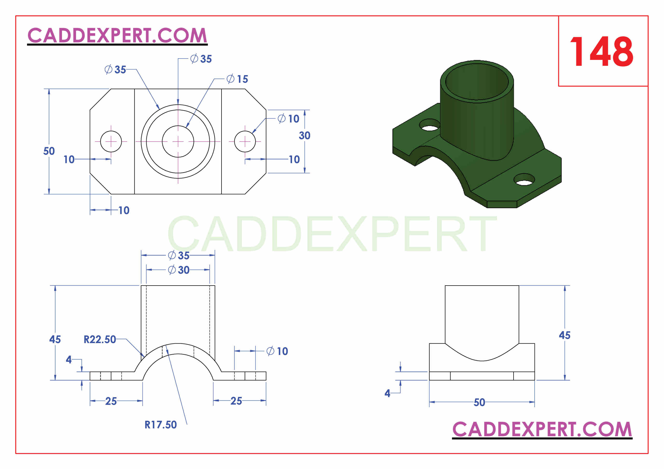 SOLIDWORKS CATIA NX AUTOCAD 3D DRAWINGS PRACTICE BOOKS 100 PDF -148