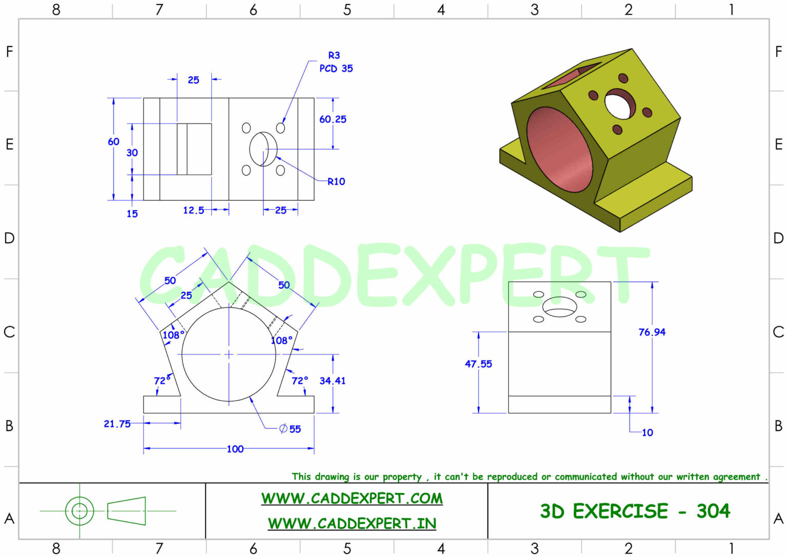 3D DRAWING EXERCISE - CADDEXPERT