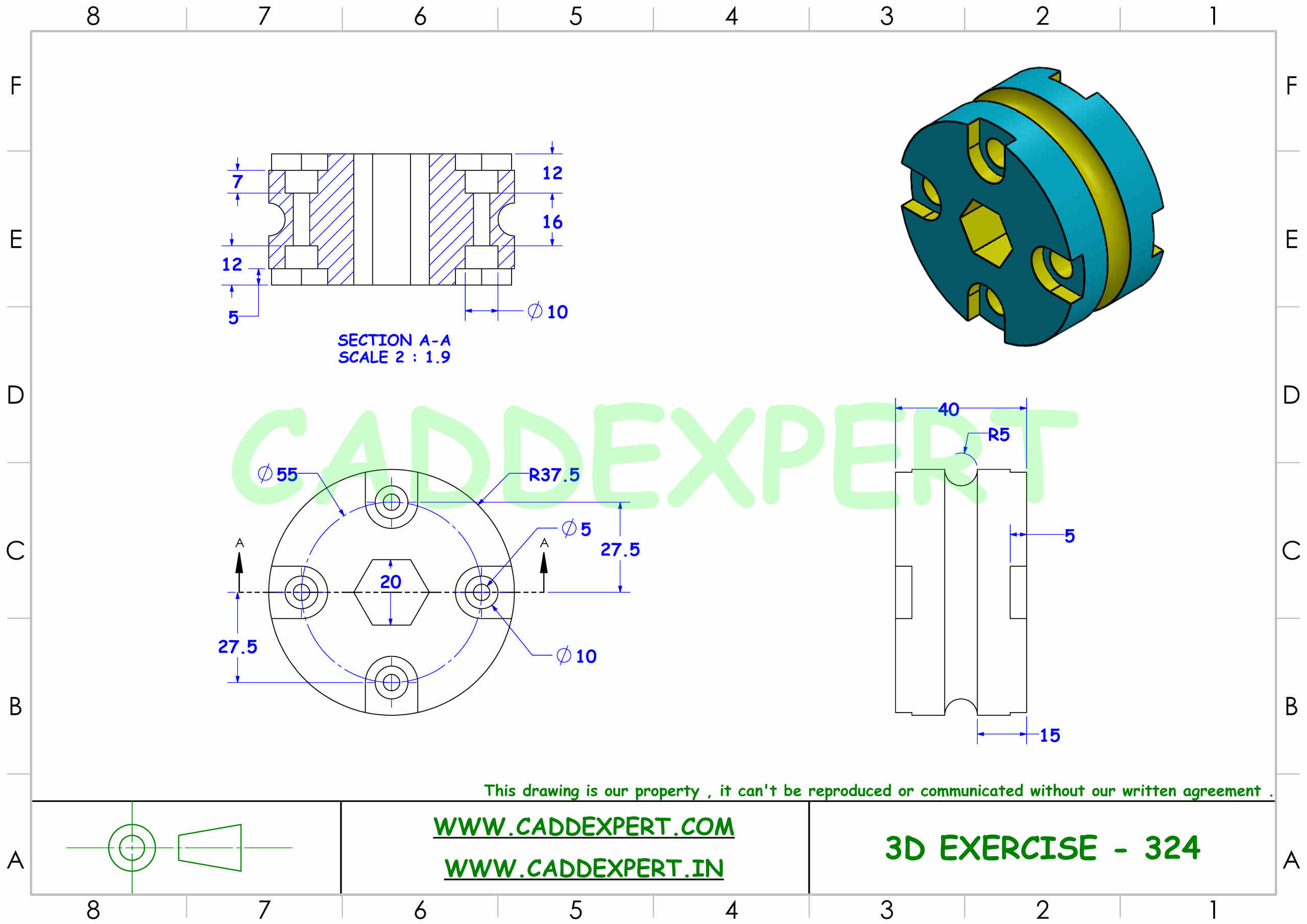 SOLIDWORKS 3D DRAWING WITH DIMENSIONS