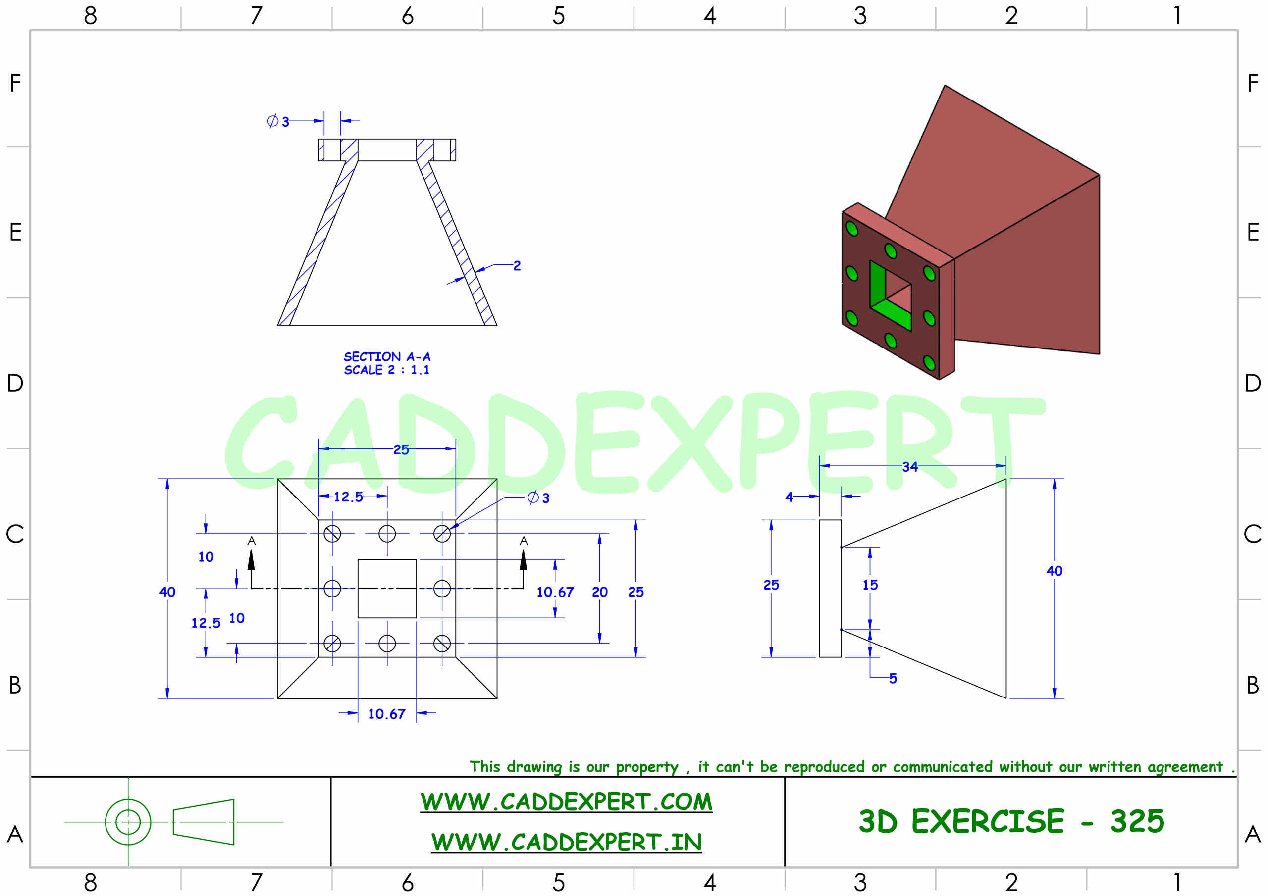 SOLIDWORKS 3D DRAWING WITH DIMENSIONS - 5
