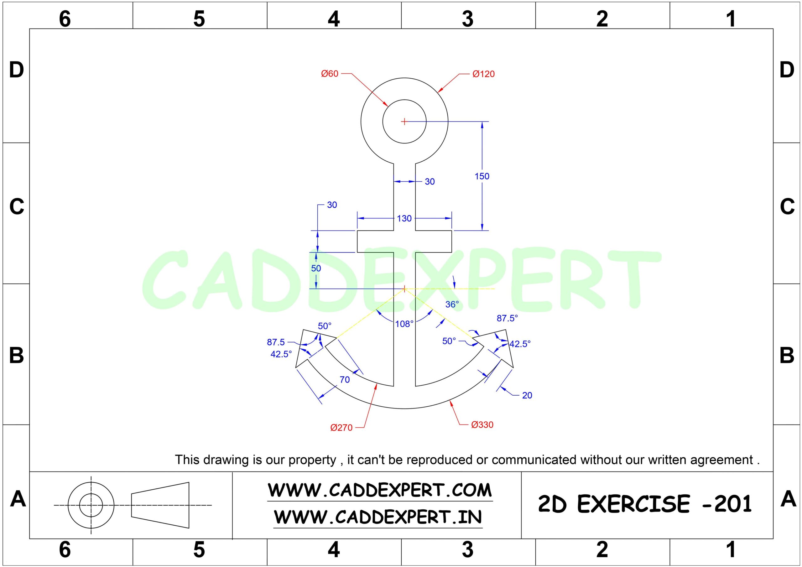50 AUTOCAD PRACTICE DRAWING - 1
