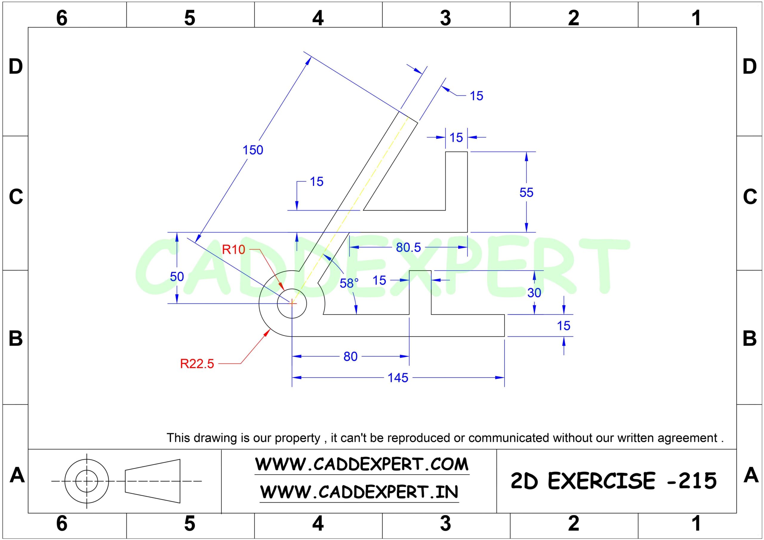 50 AUTOCAD PRACTICE DRAWING 15