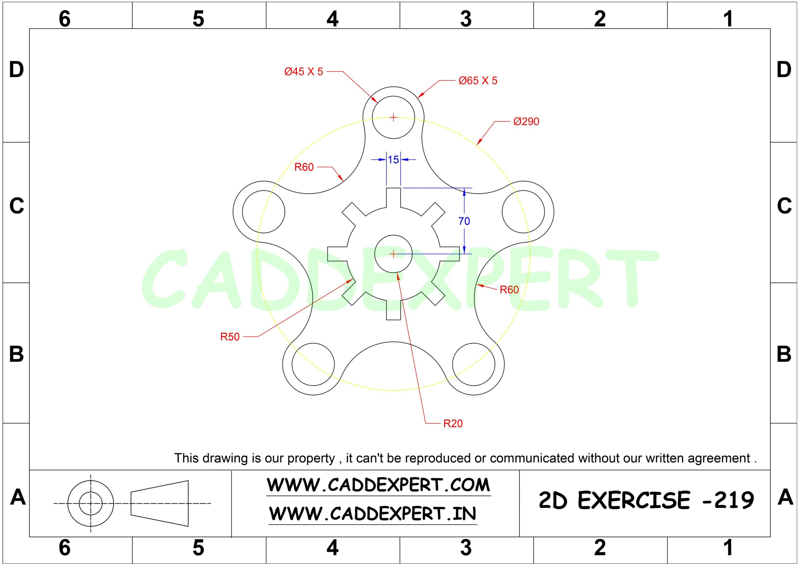 50 AUTOCAD PRACTICE DRAWING - 19
