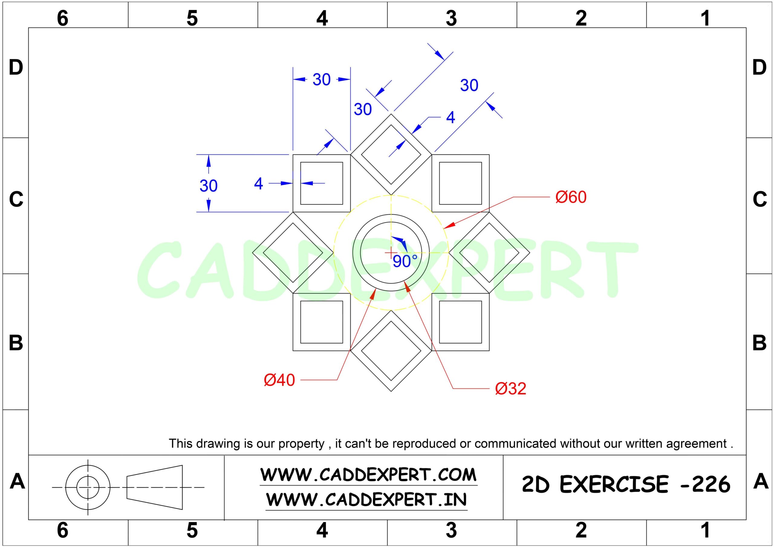 50 AUTOCAD PRACTICE DRAWING - 26