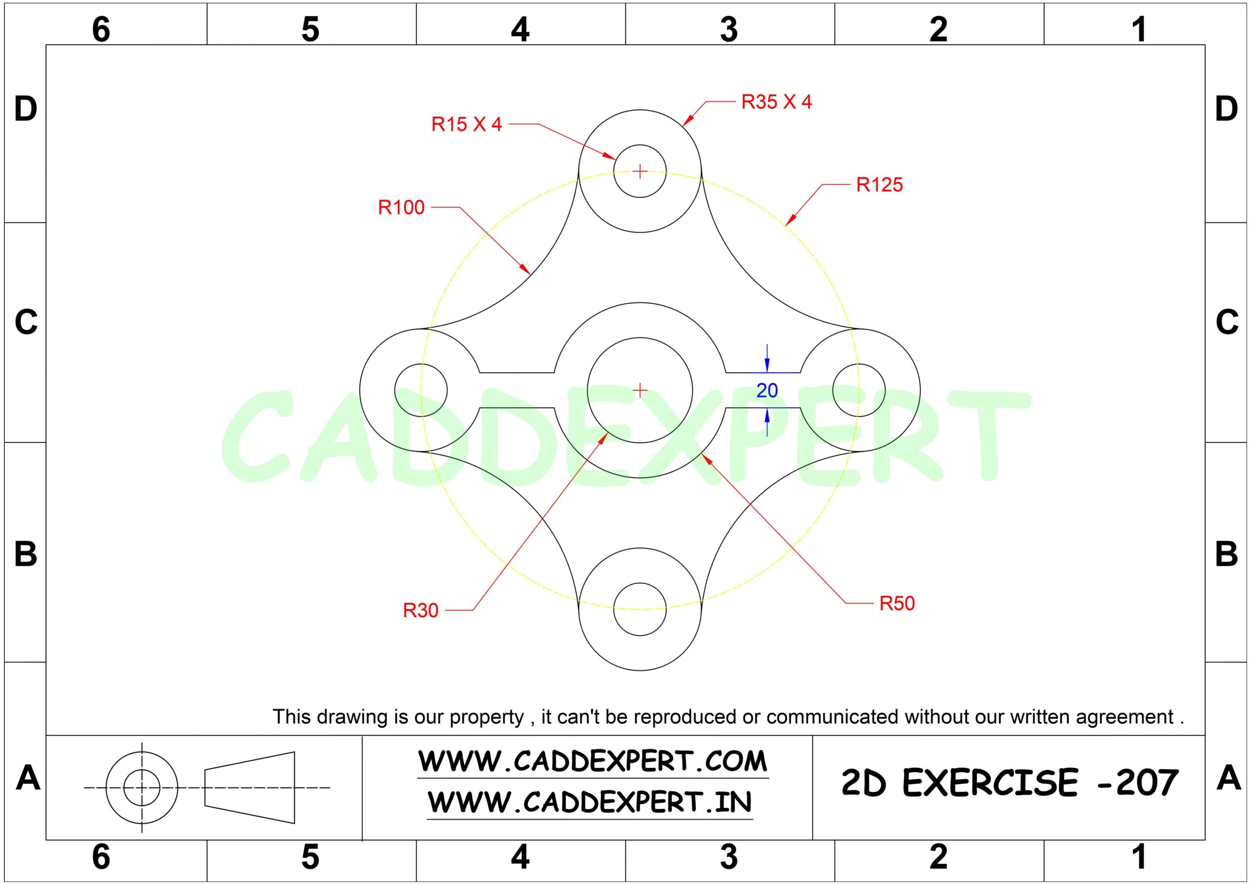 50 AUTOCAD PRACTICE DRAWING - 7