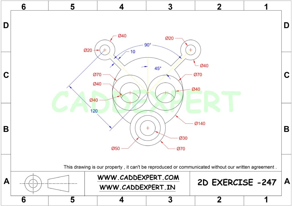 2D CAD EXERCISES 753 - STUDYCADCAM | Autocad isometric drawing, Technical  drawing, Drawing book pdf