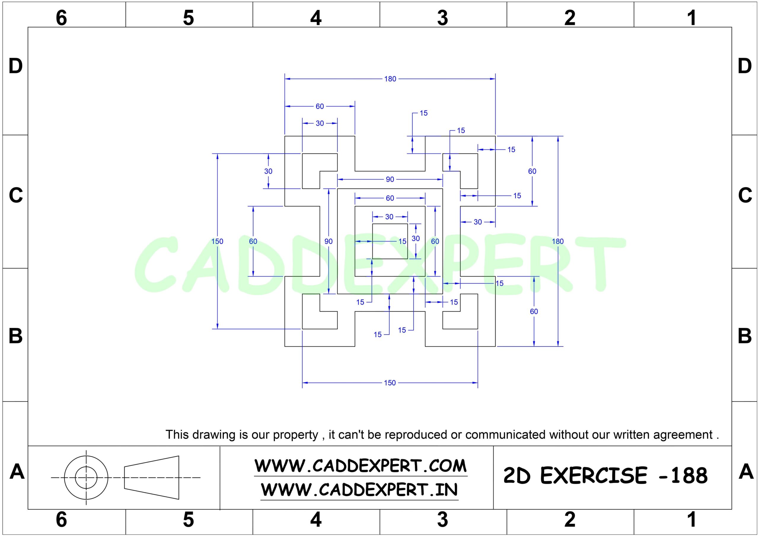 AUTOCAD 2D DRAWING FOR PRACTICE PDF - 8