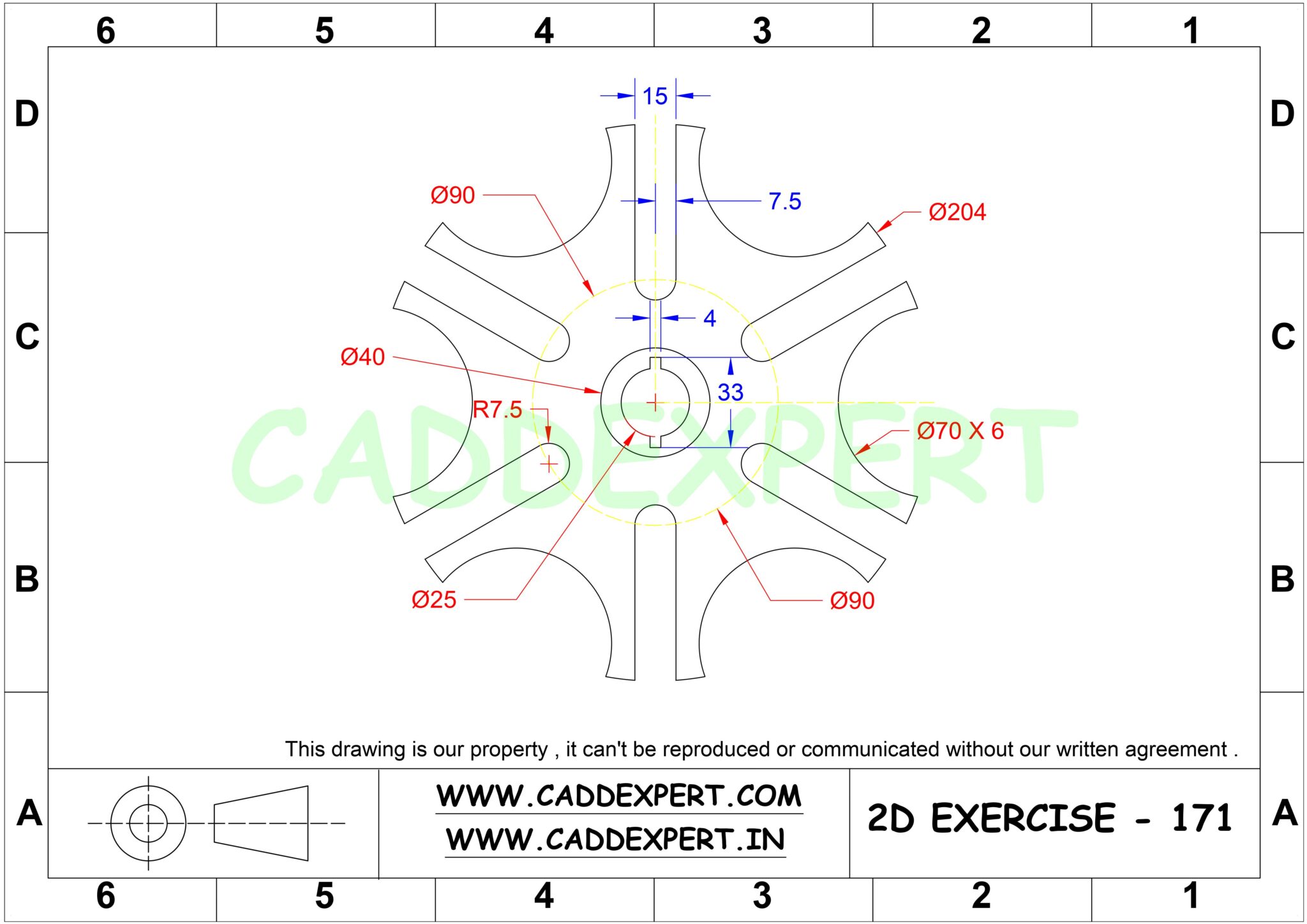 AUTOCAD 2D DRAWING WITH DIMENSIONS - CADDEXPERT