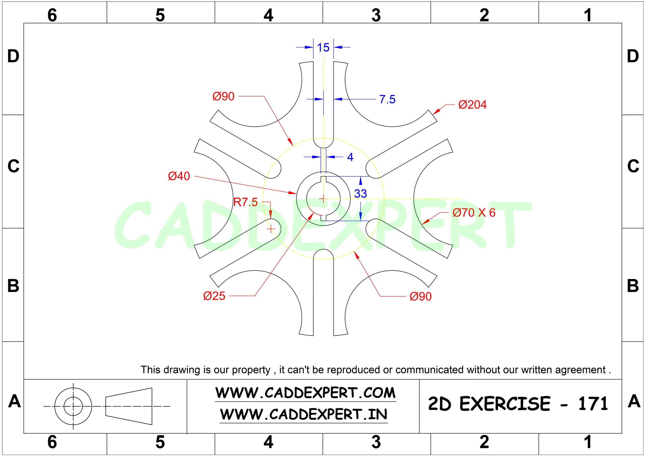 AUTOCAD 2D DRAWING WITH DIMENSIONS - 1