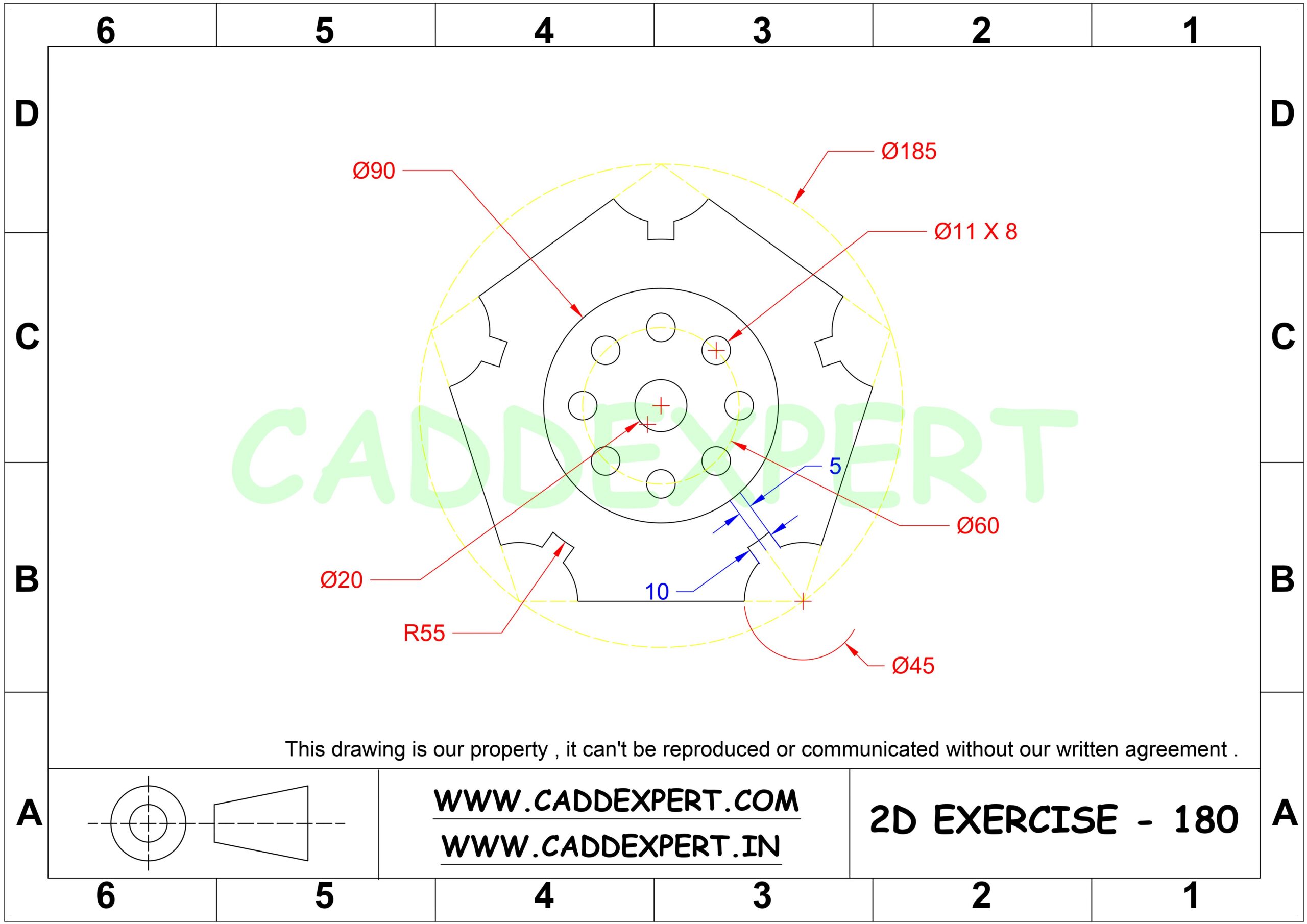 AUTOCAD 2D DRAWING WITH DIMENSIONS - 10