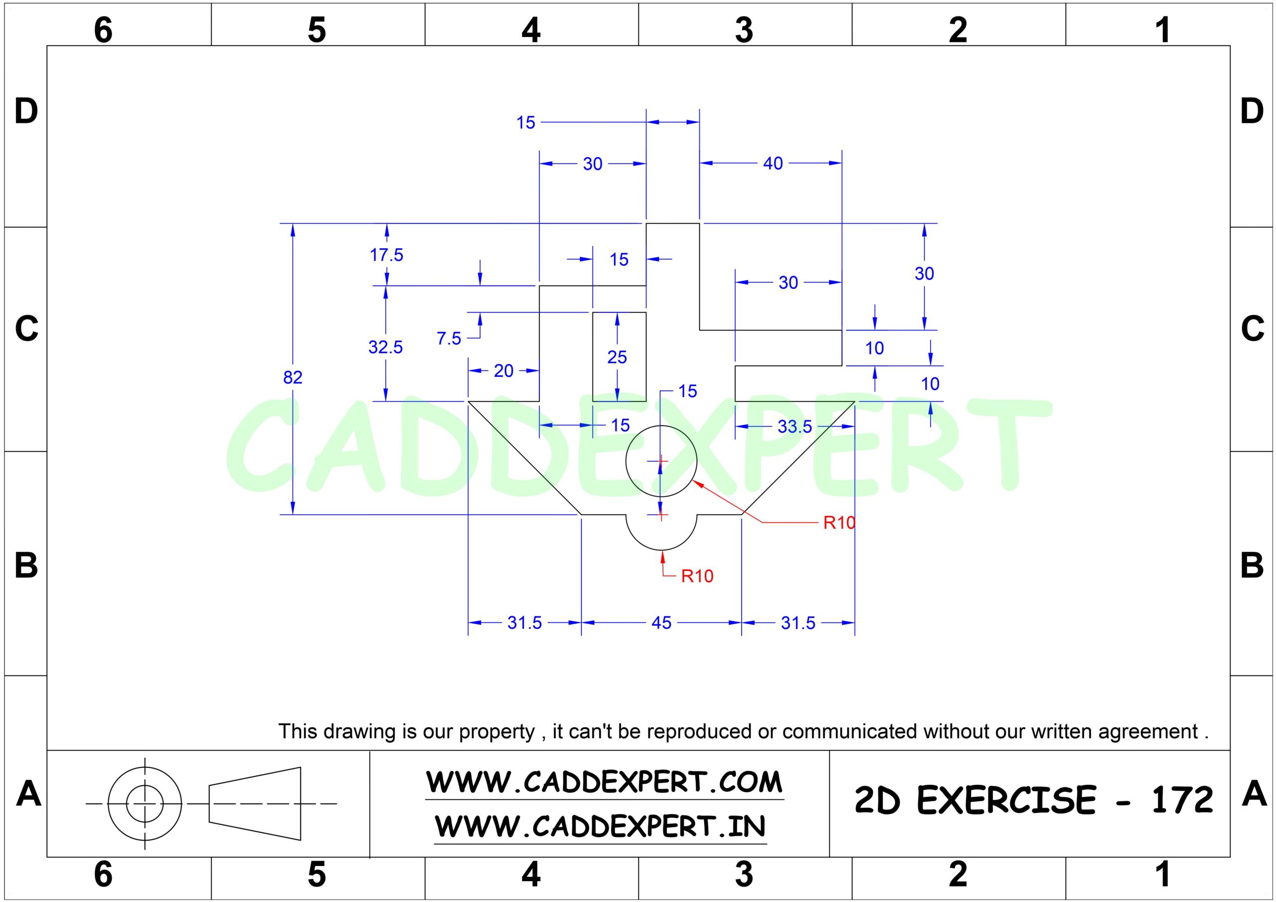 AUTOCAD 2D DRAWING WITH DIMENSIONS - 2
