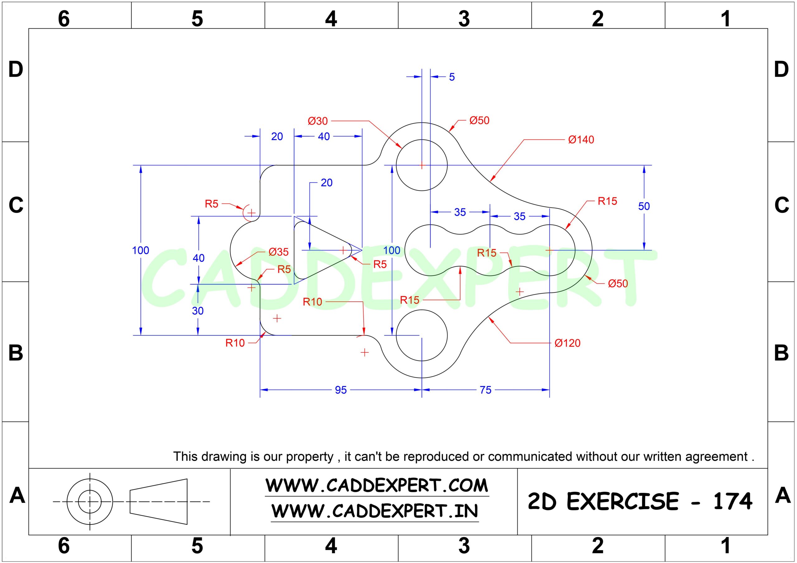 AUTOCAD 2D DRAWING WITH DIMENSIONS - 4