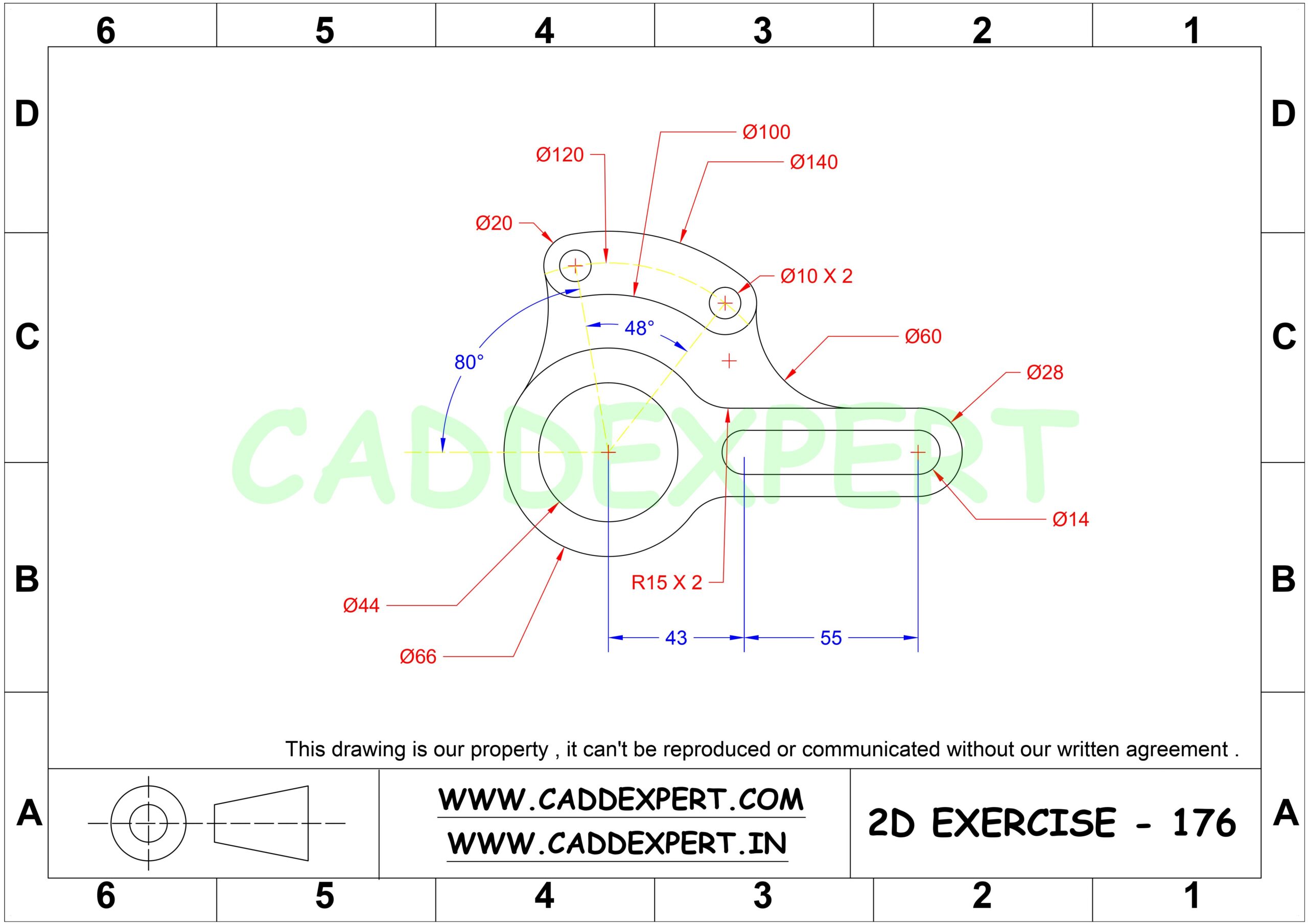 AUTOCAD 2D DRAWING WITH DIMENSIONS - 6