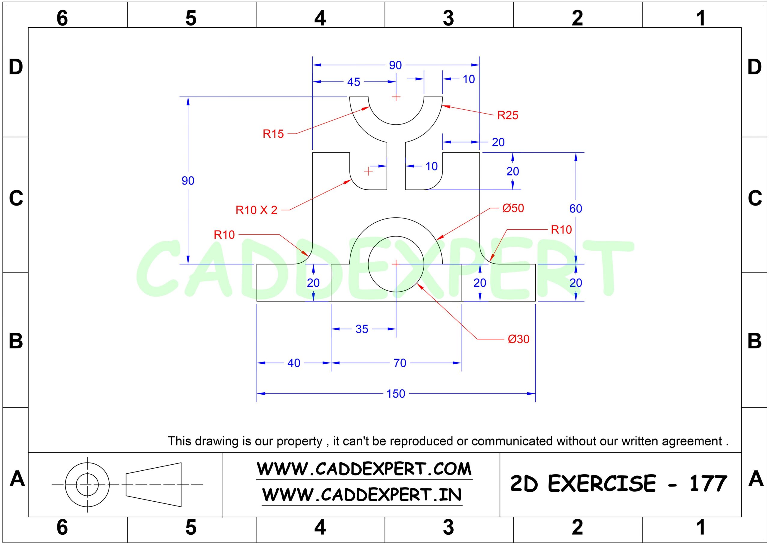 AUTOCAD 2D DRAWING WITH DIMENSIONS - 7