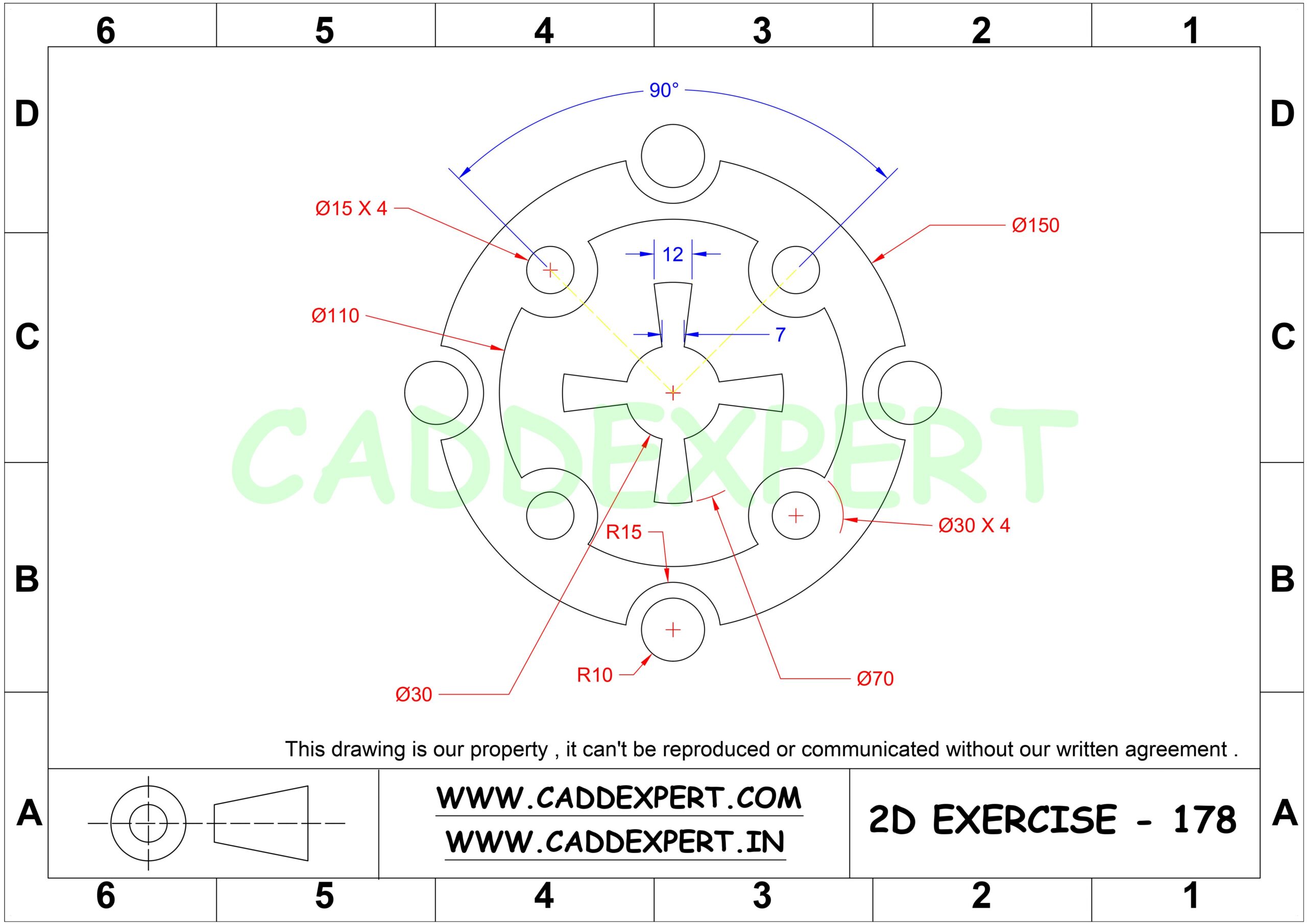 AUTOCAD 2D DRAWING WITH DIMENSIONS - 8