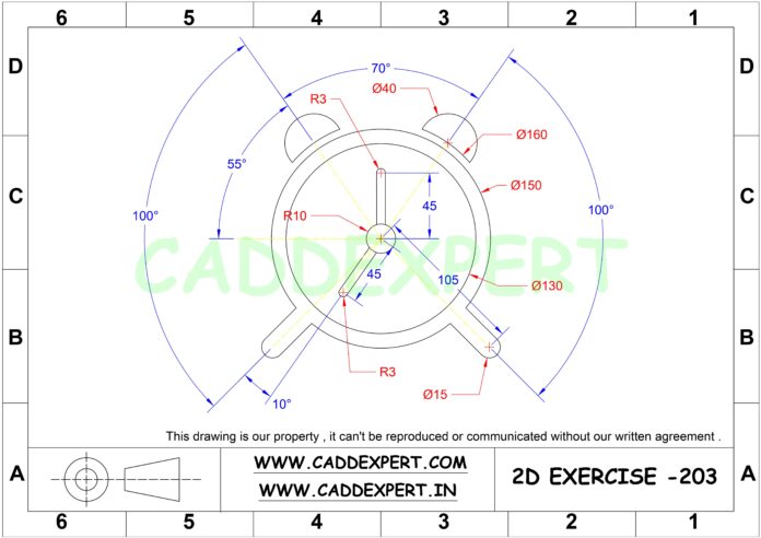 AUTOCAD 2D PRACTICE DRAWING - CADDEXPERT